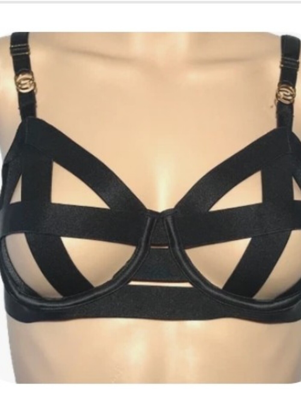 Victoria Secret NWT Strappy Cutout Black Bra